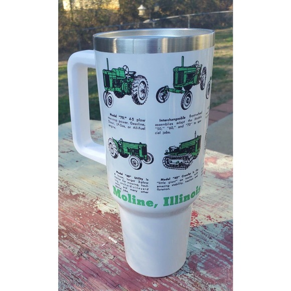 Tumbler Green 40 50 60 70 Series Tractors Stainless Steel 40 oz - Picture 1 of 3